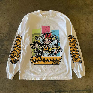 t恤圆领潮牌高级感宽松小众上衣 长袖 300克重磅 休闲高街显瘦新款