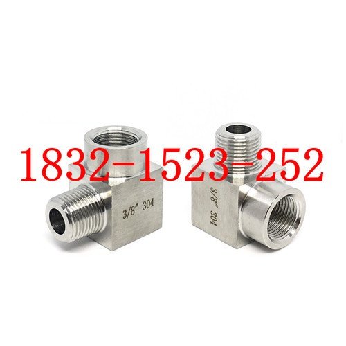 304不锈钢直角内外丝接头 90度弯头 公制转英制螺纹M14*1.5-ZG1/4