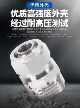 气动气管锁母外螺纹j快拧直通KPC铜内丝KPCF全铜弯头KPL接头6/8/1