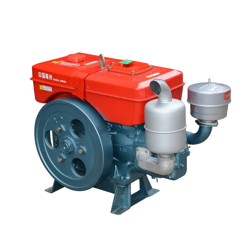 中国常州船用农用单杠水冷手x摇ZS25 25马力手摇单缸柴油机