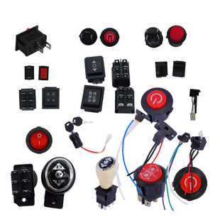 儿童电动车摩托车电源开关配件船型6脚3档童车前进后退圆形六脚通