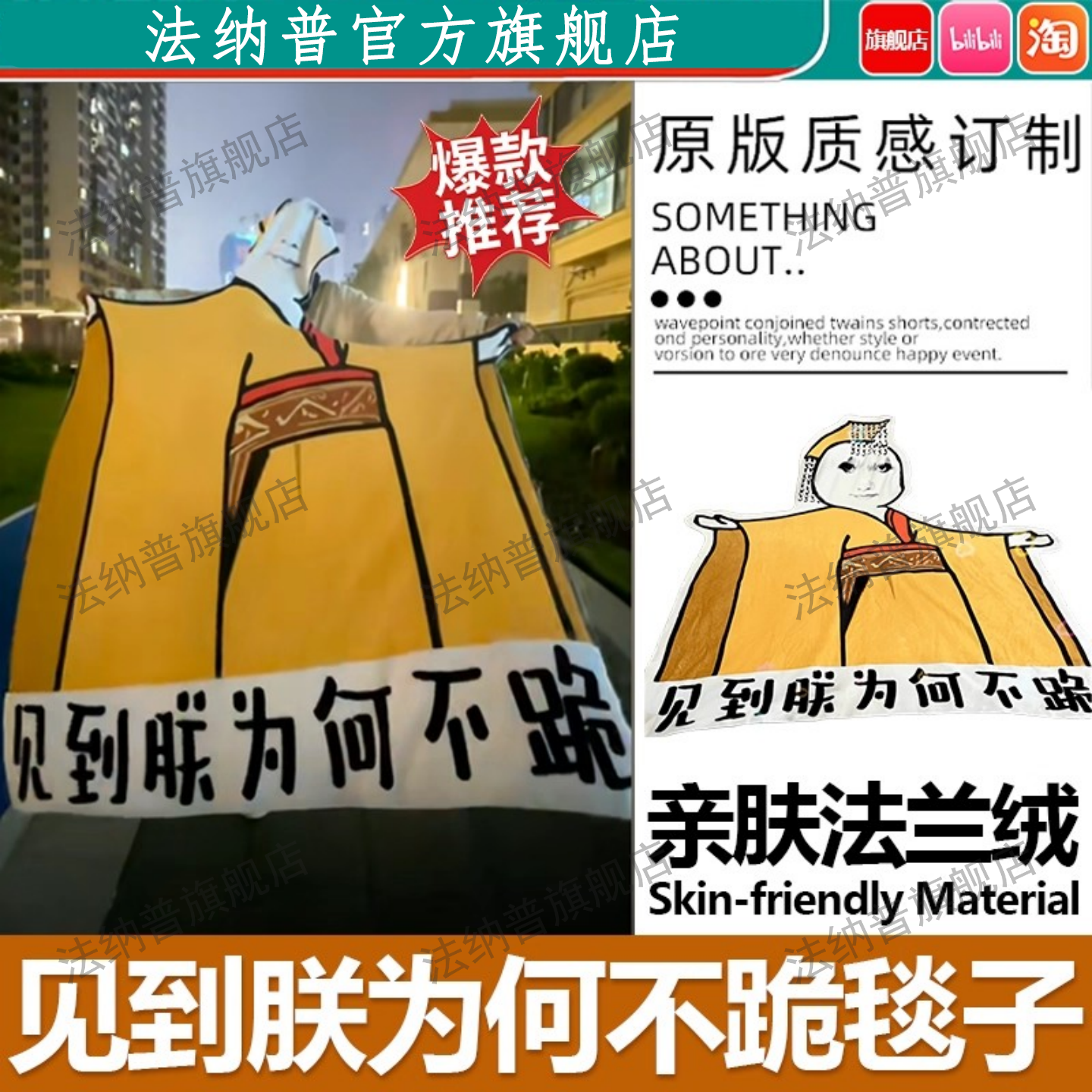 见到朕为何不跪搞怪抽象保暖毯子