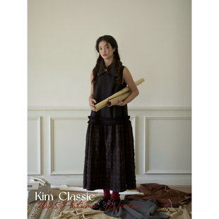 拼接百褶边50羊毛背心连衣裙 「Quinoa」日本面料 KIM Classic