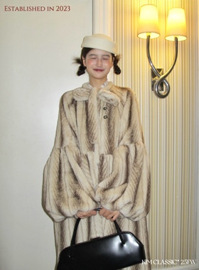 KIM Classic「 Peanut Butter」复活款环保獭兔毛宫廷大衣皮草