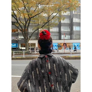 KIM Classic「Oyster Mushroom」羊毛呢小彩点面料两面穿轮廓棉衣