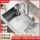 飞雨瀑布加厚304不锈钢水槽大单槽厨房洗菜盆无涂层侧下水洗碗池