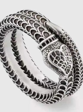 Vintage Silver Color Snake Rings for Men Women Finger Ring E