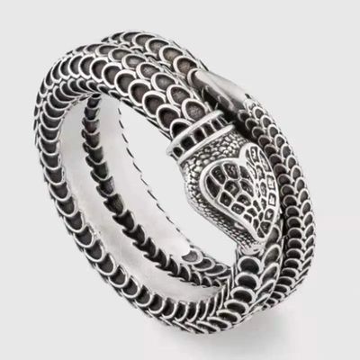Vintage Silver Color Snake Rings for Men Women Finger Ring E