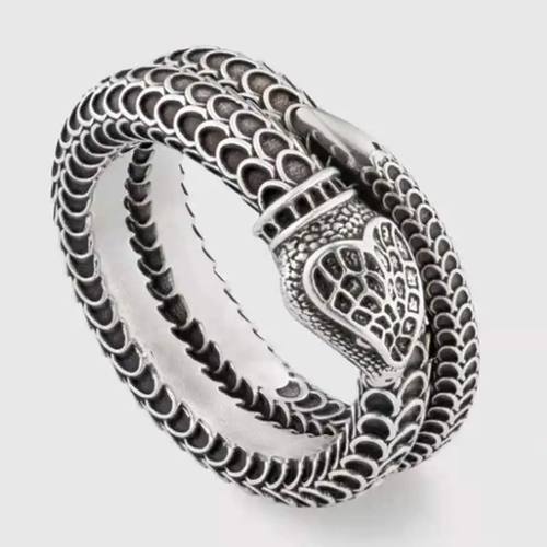 Vintage Silver Color Snake Rings for Men Women Finger Ring E