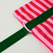 Striped Christmas Santa Sack Reusable Canvas Candy Gift Bag