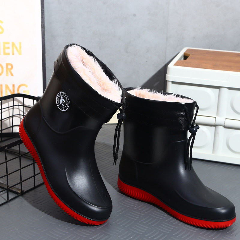 雨鞋男款防滑防水胶鞋冬季保暖加绒棉鞋劳保鞋雨靴水鞋大码钓鱼鞋