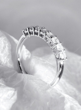 排钻戒指尾戒叠戴8钻简约冷淡风时尚百搭