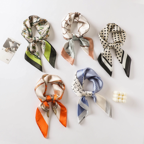 春秋丝巾女百搭小方巾职业领巾围脖护颈发带头巾搭配衬衫