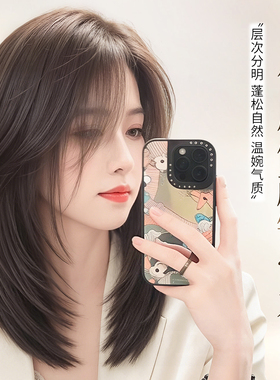 假发女全头套锁骨发减龄波波头自然无痕隐形整顶仿真发中长假发套