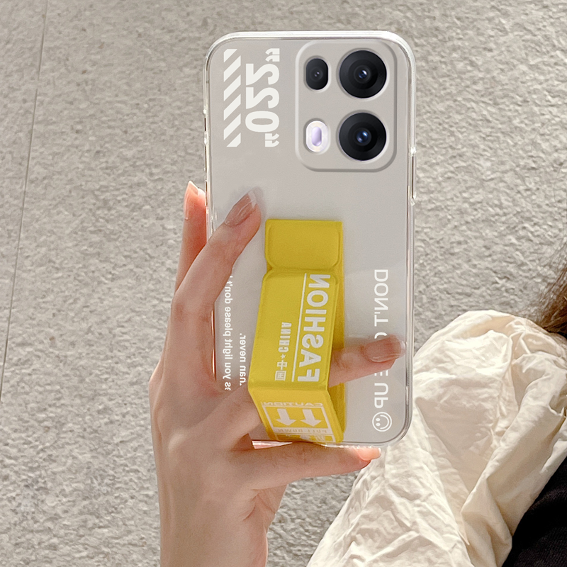 适用OPPOReno14Pro手机壳透明Reno13防摔磁吸支架Reno12/11/10Pro+时尚潮牌Reno9/8/7/6可横竖屏防摔折叠腕带