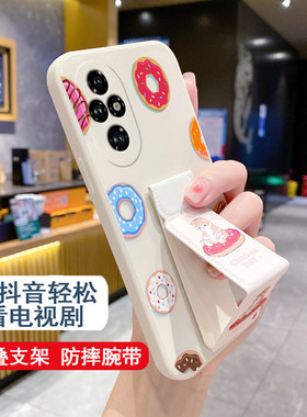 适用于荣耀500手机壳400/300Ultra/200/100Pro猫咪防摔90GT女款可磁吸支架荣耀80/70/60折叠腕带套硅胶软壳