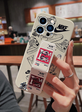 支架折叠适用于苹果17ProMax手机壳iPhone16Pro/15plus潮牌AJ男款14Pro磁吸苹果13/12mini/11/XS/XR/8腕带套