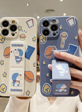 适用于OPPOReno15Pro手机壳14/13哆啦A梦Reno12磁吸支架11/10Pro+/9Pro/Reno8/7新款防摔6/5/4/3折叠腕带软壳