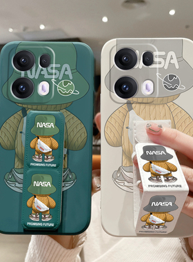 适用于OPPOReno15Pro手机壳全包防摔Reno14/13背包熊Reno12/11/10Pro+磁吸支架9/8/7SE折叠腕带个性男女潮牌