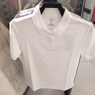 安踏大师POLO衫女正肩商务短袖夏新款2透气休闲T恤上衣162628113