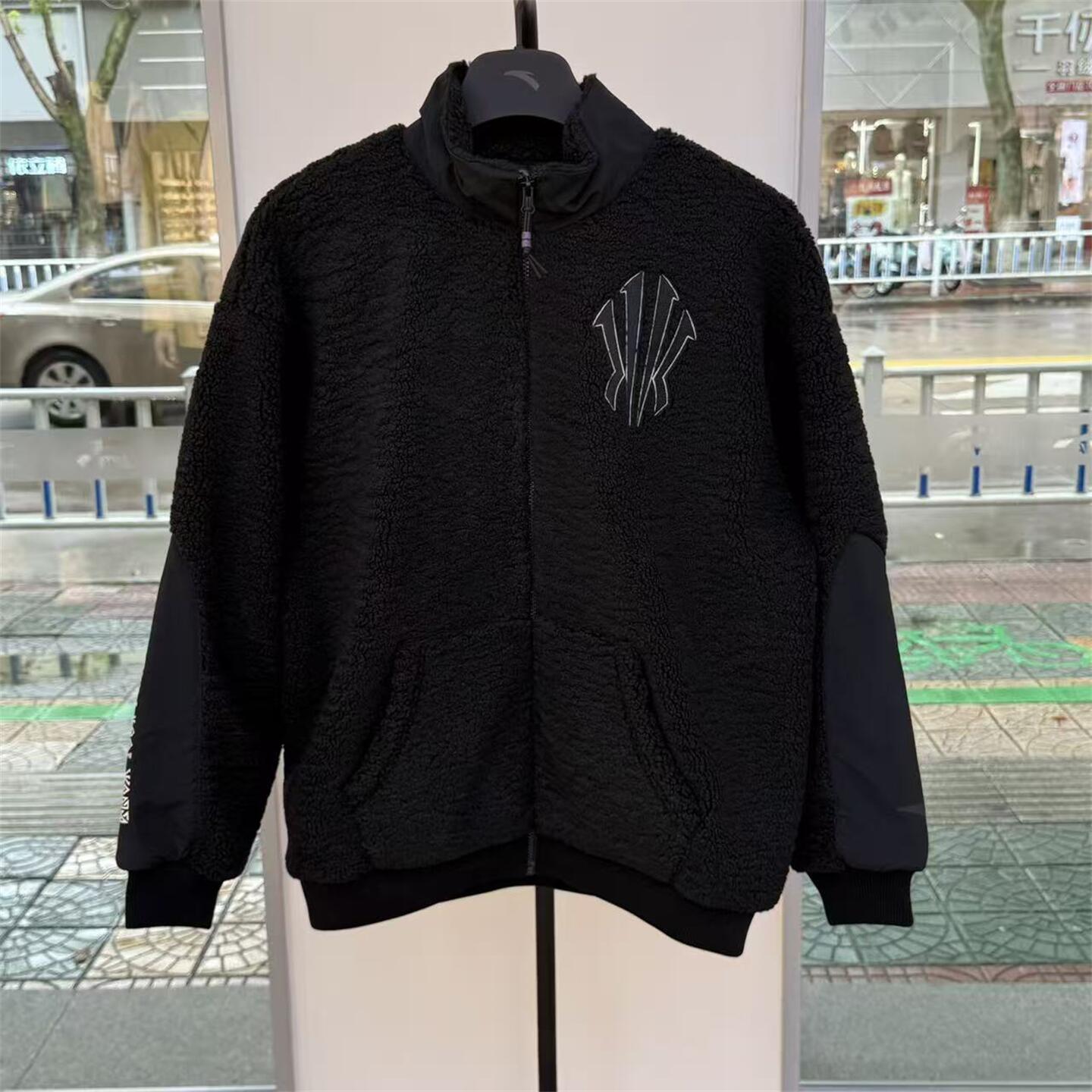 欧文2025冬季男子立领加绒保暖运动休闲外套羊羔绒172541707