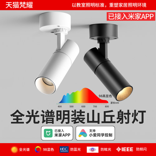 明装小山丘射灯可调角度折叠吸顶式洗墙照画全光谱客厅高显洗墙灯