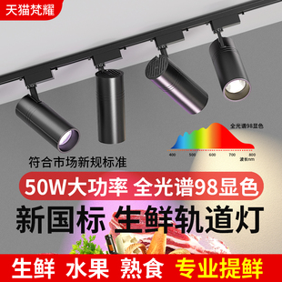 2025新国标轨道LED射灯生鲜猪肉熟食店专用超市水果蔬菜海鲜卤菜