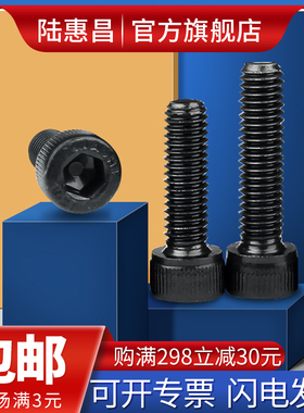 12.9级圆柱头HM全牙内六角螺丝 高强度加长杯头螺栓M5*6/8-14-100