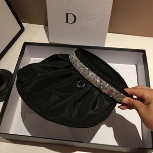 女夏天户外防晒空顶帽子遮脸沙滩帽可折叠骑车无顶太阳帽防紫外线