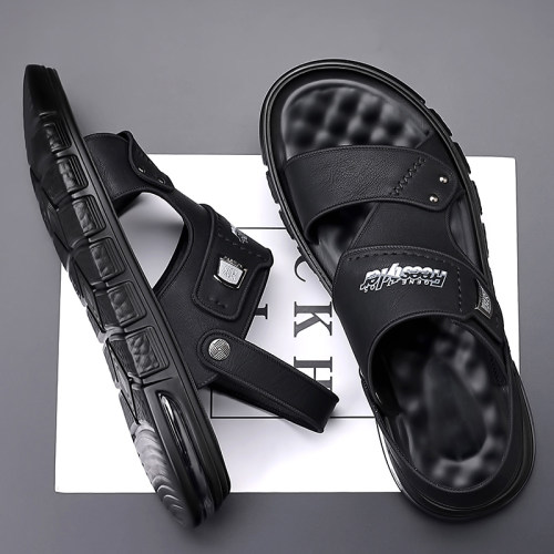 夏季凉鞋男运动休闲真皮透气软底