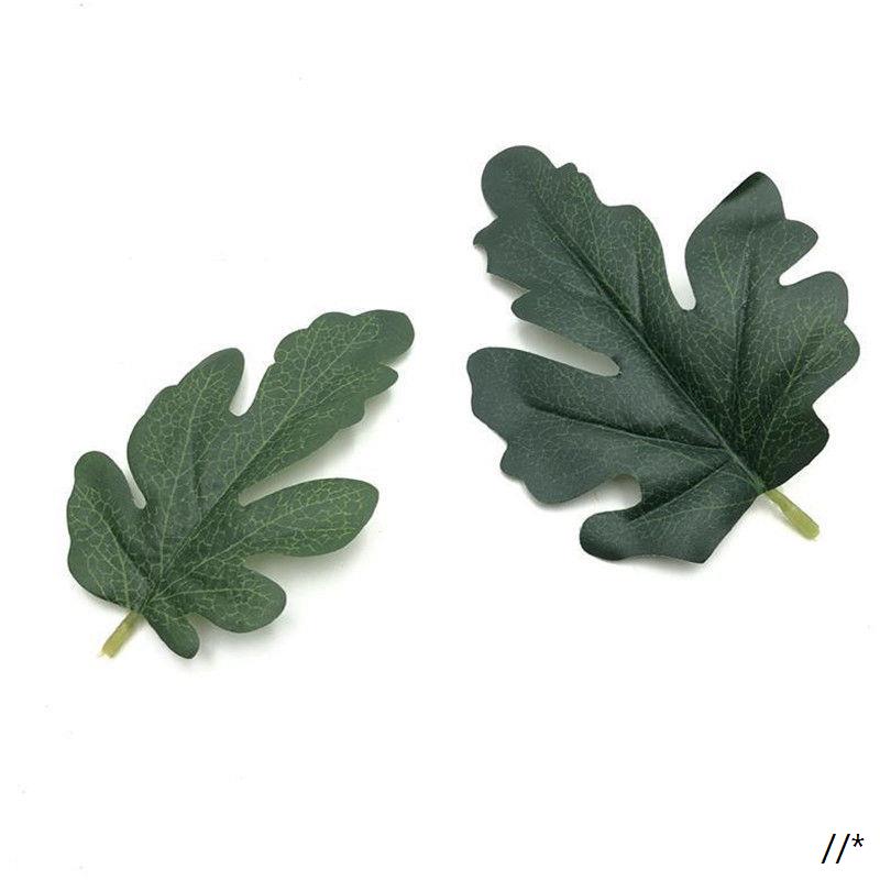 仿真叶子绿色菊花叶子 仿真植物单片丝印菊花叶仿真花装饰叶配件