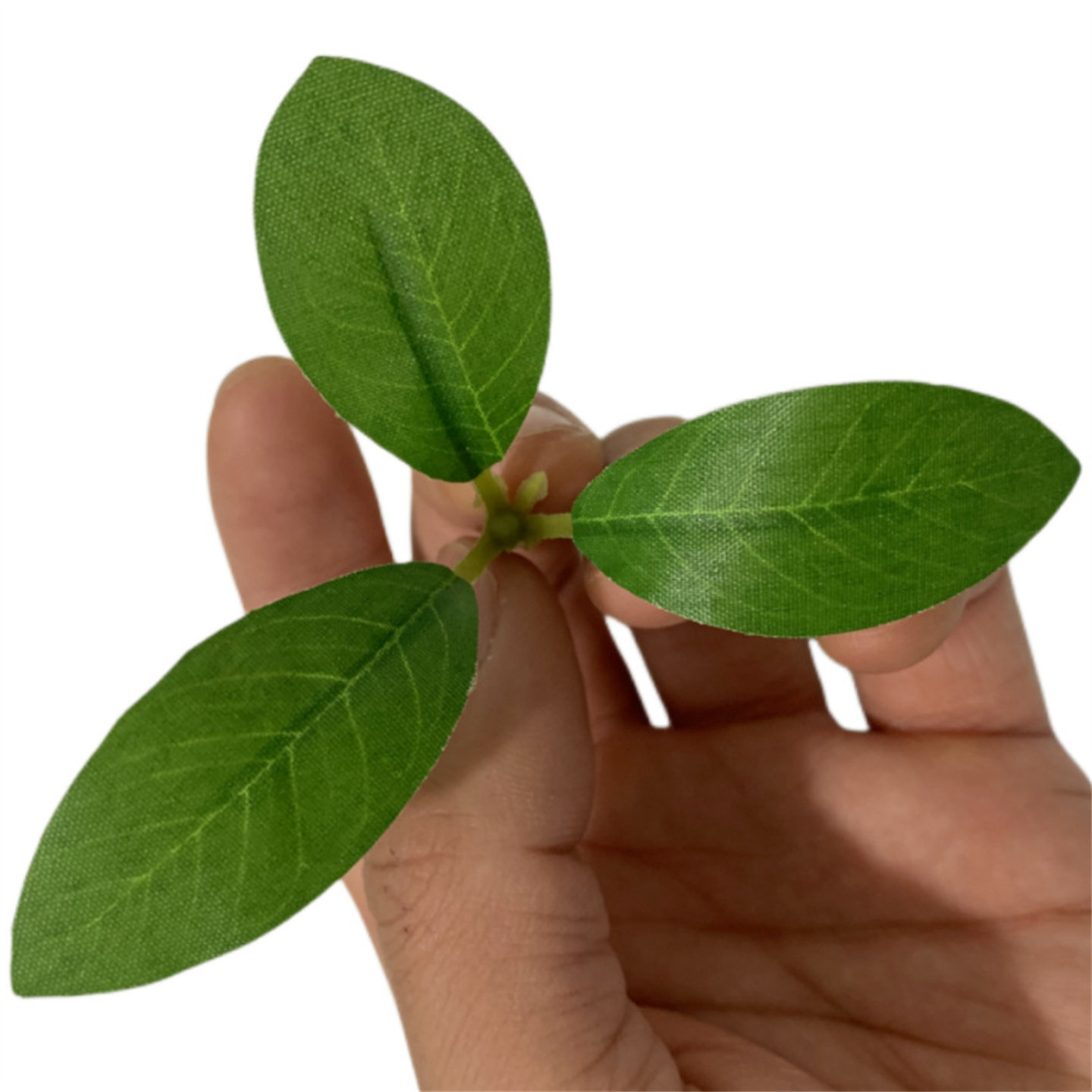 仿真植物三叉豆瓣叶子植物配件绿色丝印批发