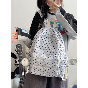 书包初中女生设计感小众星星自制双肩包简约百搭韩系高中学生背包