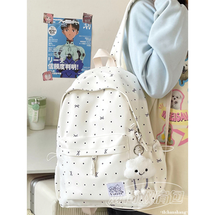 书包初中女生少女心波点蝴蝶结百搭高颜值小学生双肩包女2025新款