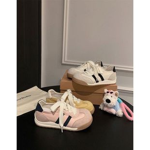 大头丑萌拼色德训鞋 女2025年新款 小个子增高舒适休闲运动阿甘鞋