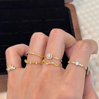 S925纯银镶钻系列戒指女轻奢小众设计感高级ins百搭精美时尚指环