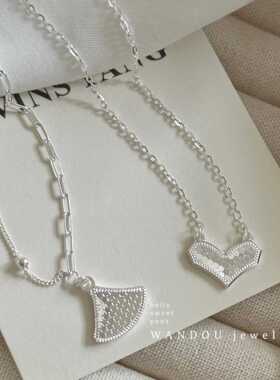 豌豆饰物纯银鱼鳞片项链