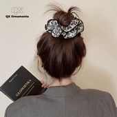 法式 气百搭发饰头饰 森系褶皱碎花大肠发圈百搭少女甜美扎发发绳元