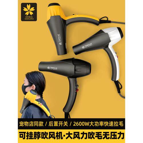 采购产品宠物吹风机，美容师的特殊悬挂颈部和后部开关吹风机，猫