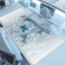 高级感水波纹鼠标垫超大家用清透夏日清凉梦幻宿舍办公键盘桌垫子