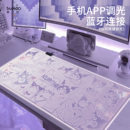 库洛米RGB发光鼠标垫超大女生高级感渐变家用紫色电脑桌垫键盘垫