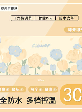 唯美小花高颜值暖手桌垫防水速热