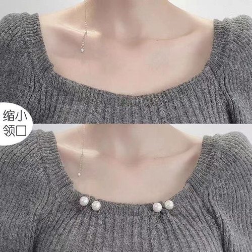 简约珍珠多功能收腰扣防走光胸针