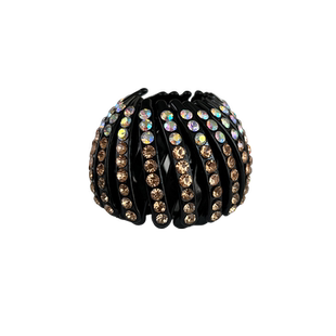 水钻鸟巢盘发器丸子头发圈神器女伸缩发夹扎马尾扣后脑勺抓夹头饰