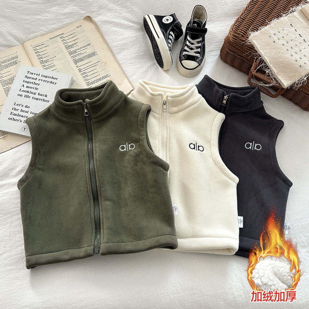 儿童加绒加厚马甲内胆冬季中大童亲子刺绣拉链开衫男女童保暖背心,童装/婴儿装/亲子装,马甲,淘宝优惠券,粉丝福利购,淘宝优惠卷