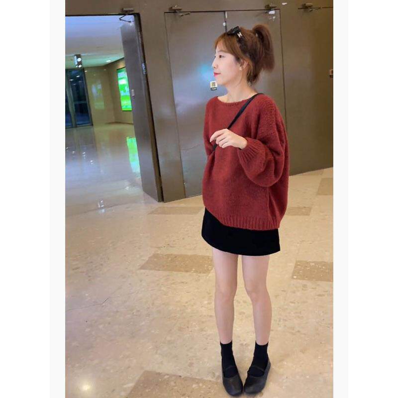 JOYIASS茶系穿搭一整套早秋季女装2025新款微胖显瘦遮肉毛衣裙子