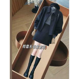 JOYIASS冬装搭配一整套大码胖mm外套毛衣短裙韩系轻熟通勤时尚套