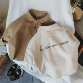 大厂工艺男女童棉布衬衫 2026新上衣 衬衣衬衫 春秋款 中小童刺绣长袖