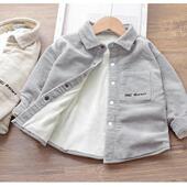 童装 儿童长袖 衬衫 男童灯芯绒衬衣加厚亲肤宝宝上衣2026新款 韩版 潮