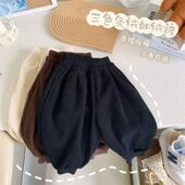 冬季 子. 儿童保暖束脚裤 bi备 男女童灯芯绒加厚加绒宽松洋气哈伦裤